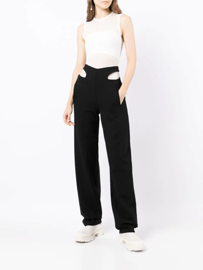 Shop Dion Lee Y-front Two-pocket Straight-leg Trousers In Black