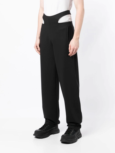 Shop Dion Lee Y-front Two-pocket Straight-leg Trousers In Black