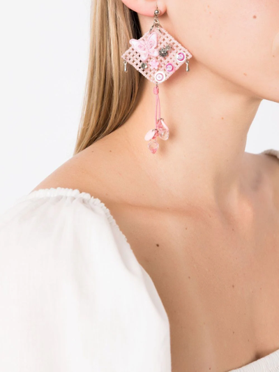 Shop Amir Slama Bead-embellished Pendant In Pink