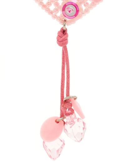 Shop Amir Slama Bead-embellished Pendant In Pink