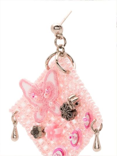 Shop Amir Slama Bead-embellished Pendant In Pink