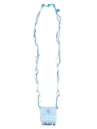 Amir Slama Bead-embellished Pendant Necklace In Blue