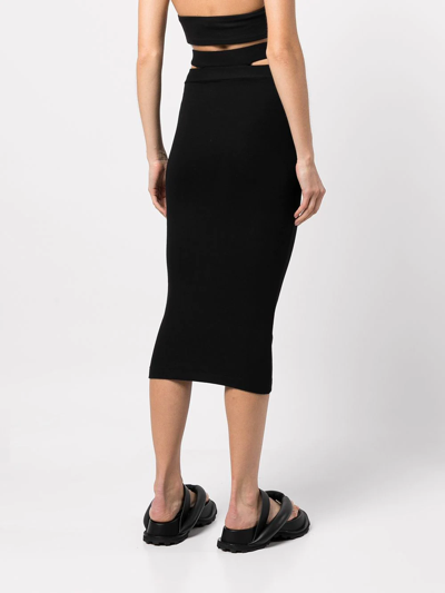 Shop Alix Nyc Cut-out Fitted Midi Skirt In Black