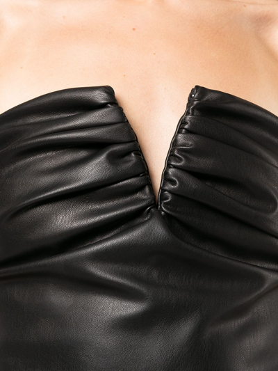 Shop Alix Nyc Portia Leather-look Crop Top In Black