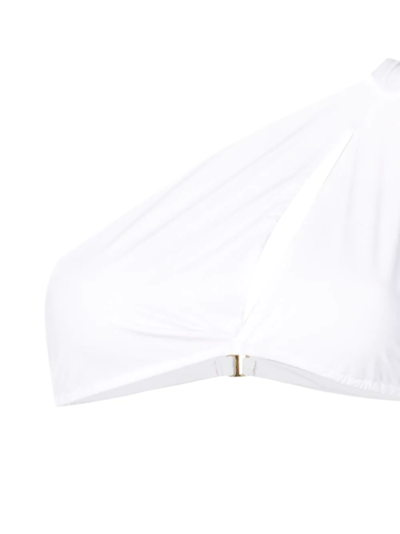 Amir Slama One-shoulder Long-sleeve Bikini Set In White