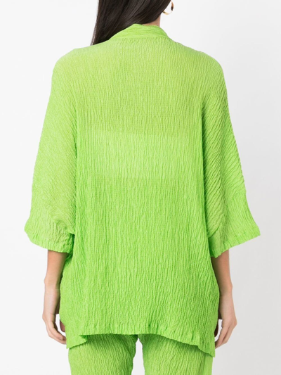 Shop Amir Slama Crinckled-finish Silk Shirt In Green