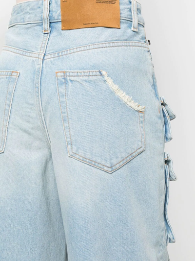 Off-white Bleach Multipocket Cargo Jeans In Blue