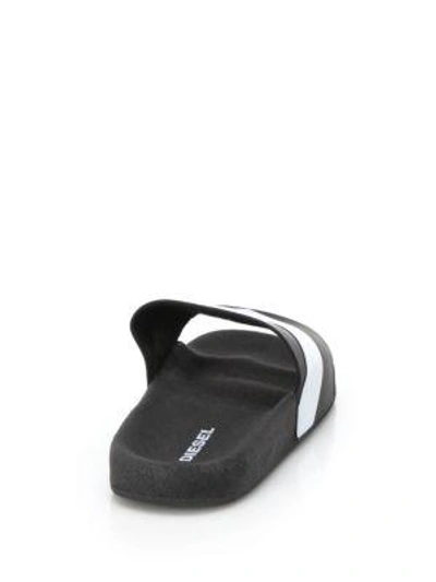 Shop Diesel Aloha Slide Sandals In Black