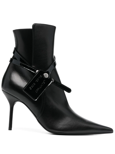 Shop Off-white Nappa Ankle Boots In Schwarz