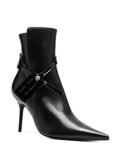 Shop Off-white Nappa Ankle Boots In Schwarz