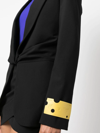 Off-white Twisted Blazer Wool Blend Jacket In Schwarz