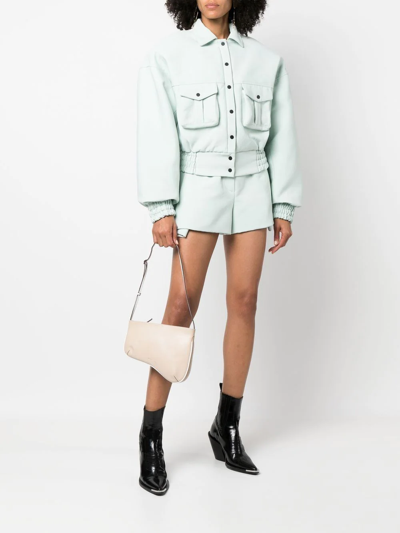 Shop Manu Atelier Asymmetric-design Leather Shoulder Bag In Weiss
