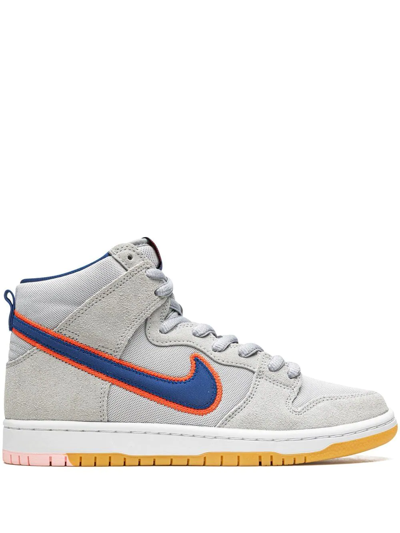 Shop Nike Sb Dunk High "new York Mets" Sneakers In Grey