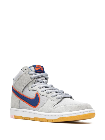 Shop Nike Sb Dunk High "new York Mets" Sneakers In Grey