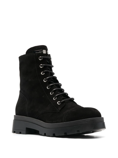 Shop Giuseppe Zanotti Rombos Suede Combat Boots In Schwarz