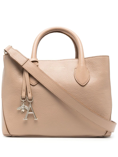 Shop Aspinal Of London London Leather Tote Bag In Nude