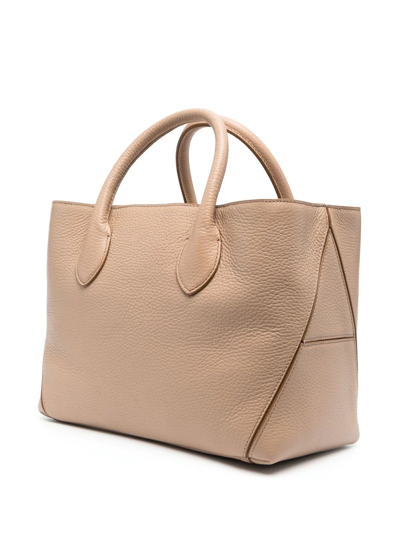 Shop Aspinal Of London London Leather Tote Bag In Nude