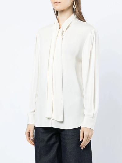 Shop Ports 1961 Lace-up Long-sleeved Blouse In White