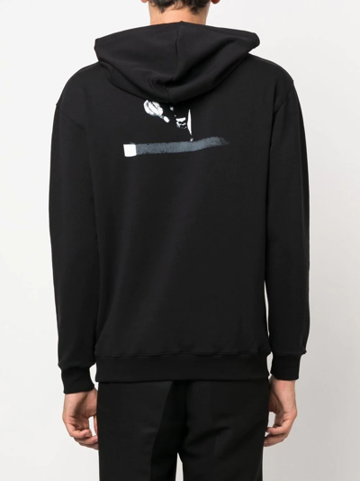 Shop Limitato Graphic-print Long-sleeve Hoodie In Schwarz