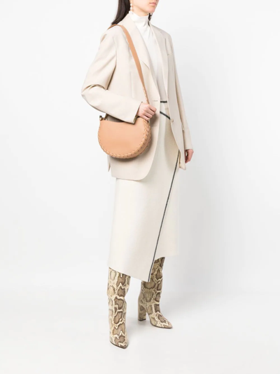 Chloé Woven-trim Cross-body Bag In Brown