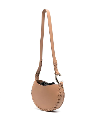 Chloé Woven-trim Cross-body Bag In Brown