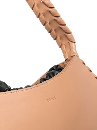 Chloé Woven-trim Cross-body Bag In Brown