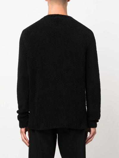 Shop Ten C Crew Neck Knitted Sweater In Schwarz