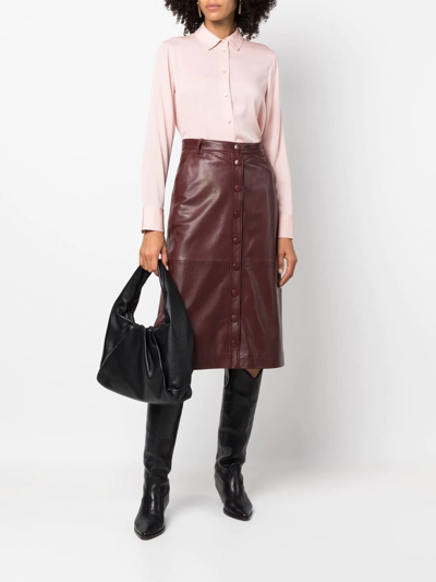 Shop Vince Slim-cut Button-down Shirt In Rosa