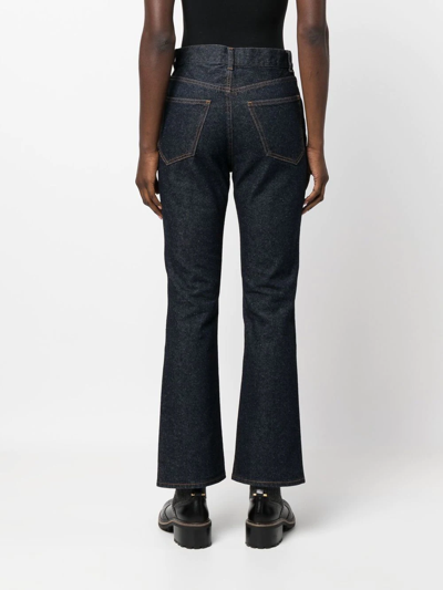 Shop Chloé Iconic Navy Flared Jeans In Blau