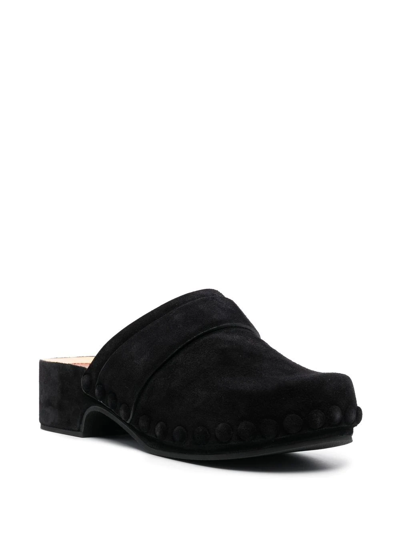 Shop Chloé Suede 45mm Clog Mules In Black