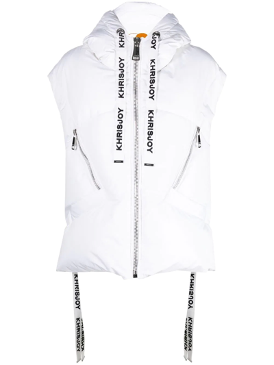 Khrisjoy Puff Iconic Hooded Quilted Gilet In Wh03 White