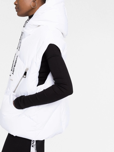 Khrisjoy Puff Iconic Hooded Quilted Gilet In Wh03 White