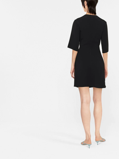 Shop Stella Mccartney Chain-detail Draped Mini Dress In Schwarz