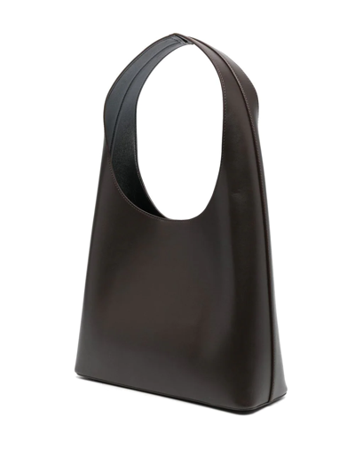 Shop Aesther Ekme Leather Shoulder Bag In Braun
