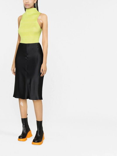 Shop Stella Mccartney Draped Midi Skirt In Schwarz