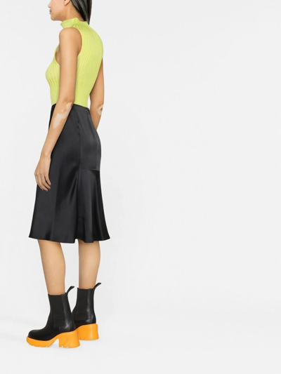 Shop Stella Mccartney Draped Midi Skirt In Schwarz