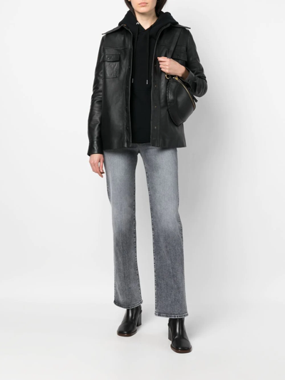 Shop Mother Mid-rise Straight-leg Jeans In Grau