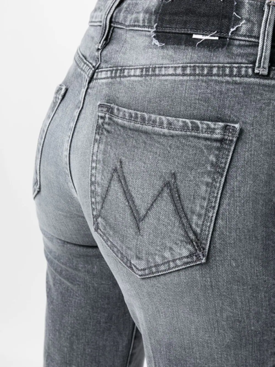 Shop Mother Mid-rise Straight-leg Jeans In Grau