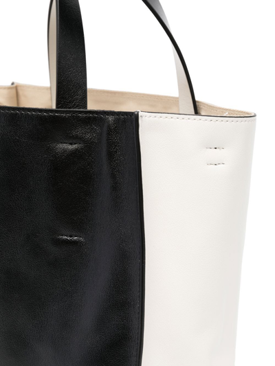 Shop Marni Museo Leather Tote Bag In Schwarz
