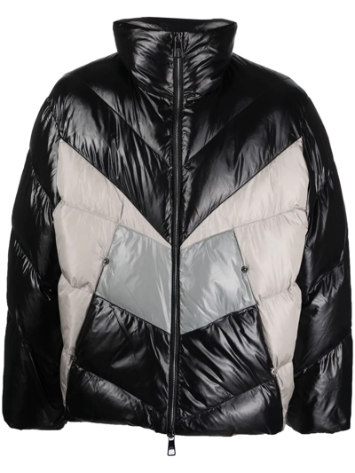 Shop Neil Barrett Chevron-detail Padded Jacket In Schwarz