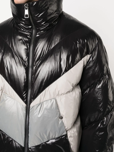 Shop Neil Barrett Chevron-detail Padded Jacket In Schwarz