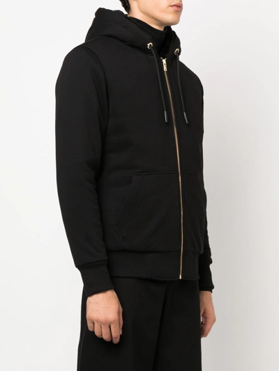 Shop Moose Knuckles Zip-up Hooded Jacket In Schwarz