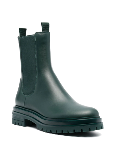 Gianvito Rossi Leather Pull-on Ankle Boots In Grün