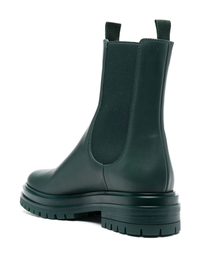 Gianvito Rossi Leather Pull-on Ankle Boots In Grün