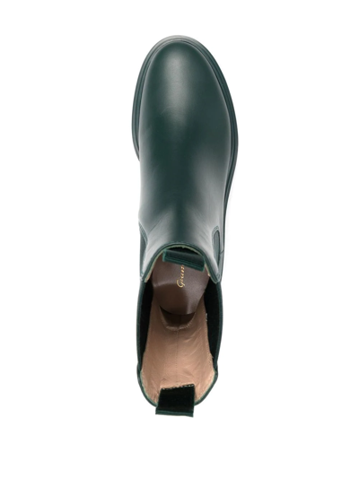 Gianvito Rossi Leather Pull-on Ankle Boots In Grün