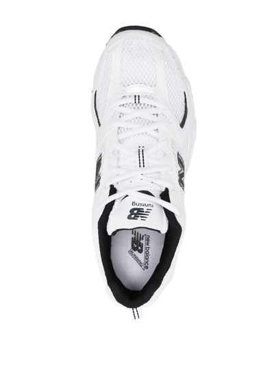 Shop New Balance Logo-patch Low-top Sneakers In Weiss