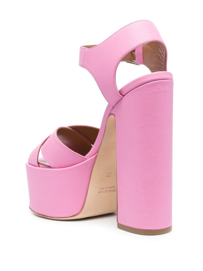 Shop Laurence Dacade 160mm Leather Platform Sandals In Rosa