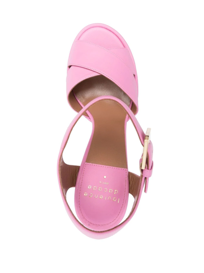 Shop Laurence Dacade 160mm Leather Platform Sandals In Rosa