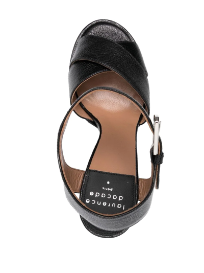 Shop Laurence Dacade 155mm Leather Platform Sandals In Schwarz