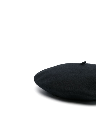 Borsalino Basco Wool Beret In Schwarz